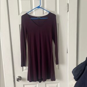 Express Women's Deep Purple Long Sleeve Dress